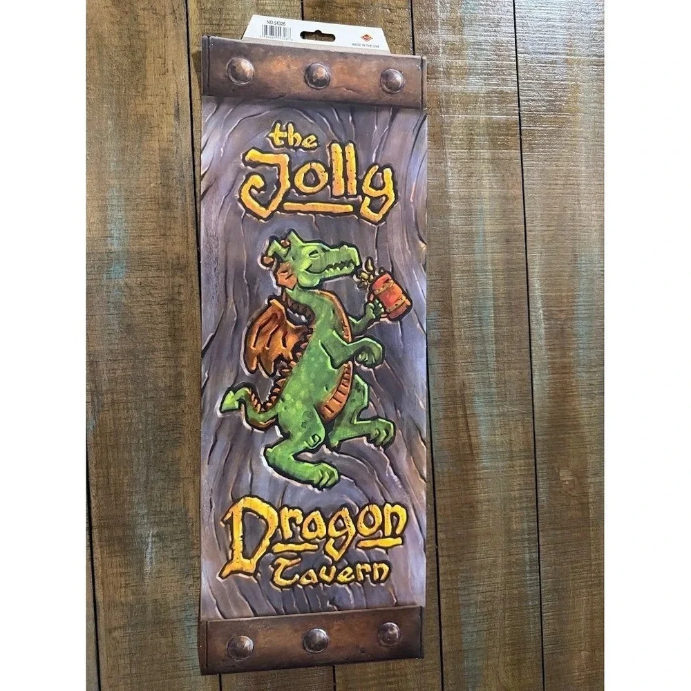 Beistle Insta-Theme Medieval Castle Props & Jolly Dragon Tavern Banner 10pc Set